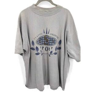 Vintage made in the U.S.A CCS sport blueish gray single stitch tee in one size